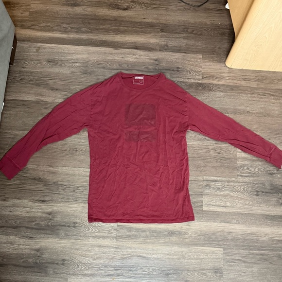 Express Other - Express Burgundy Graphic Long Sleeve Shirt (Men’s Medium)